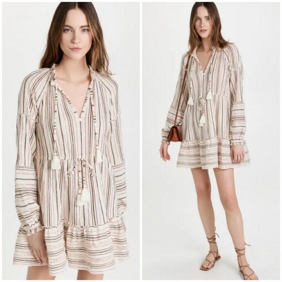 💕VERONICA BEARD💕 Danica Metallic Dress ~ Natural Multi-Color XS NWT - Picture 1 of 16